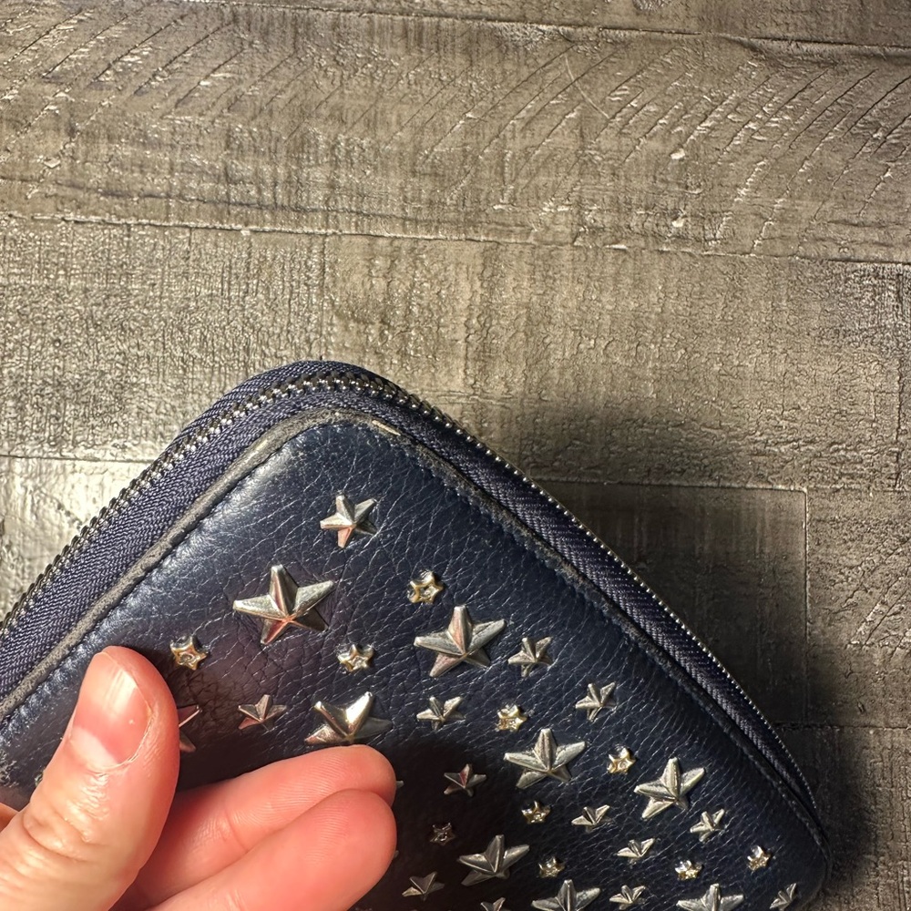 Jimmy Choo Star-Studded Black Leather Wallet - Picture 10 of 14